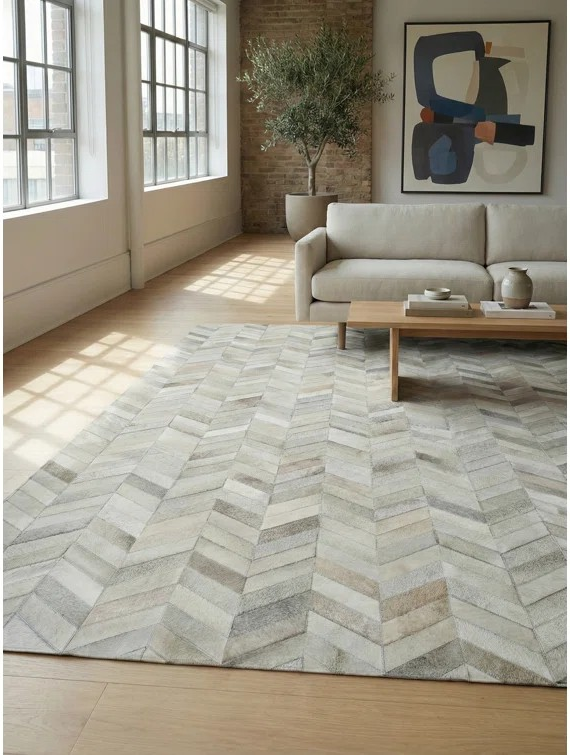 *NEW* Natural Hide Cowhide Chevron Indoor Rug 10 ft. x 14 ft.