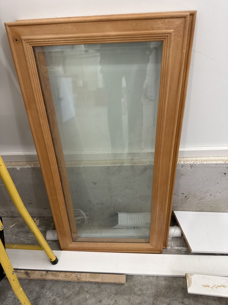 Beveled glass doors