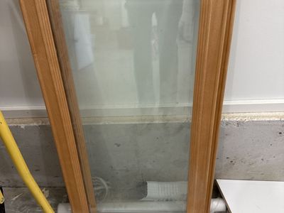 Beveled glass doors