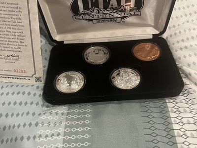 Utah Centennial Historical Series 1896-1996 Coin Set with .999 Fine Silver Coin, Limited Edition