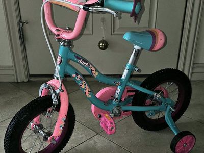 Schwinn Girl's Mini Me 12-inch Bicycle - Pink/Teal with Training Wheels