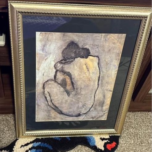 Framed Pablo Picasso Art Print - 19" x 23" Gold Ornate Frame