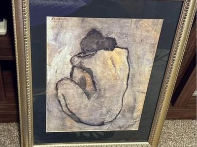 Framed Pablo Picasso Art Print - 19" x 23" Gold Ornate Frame