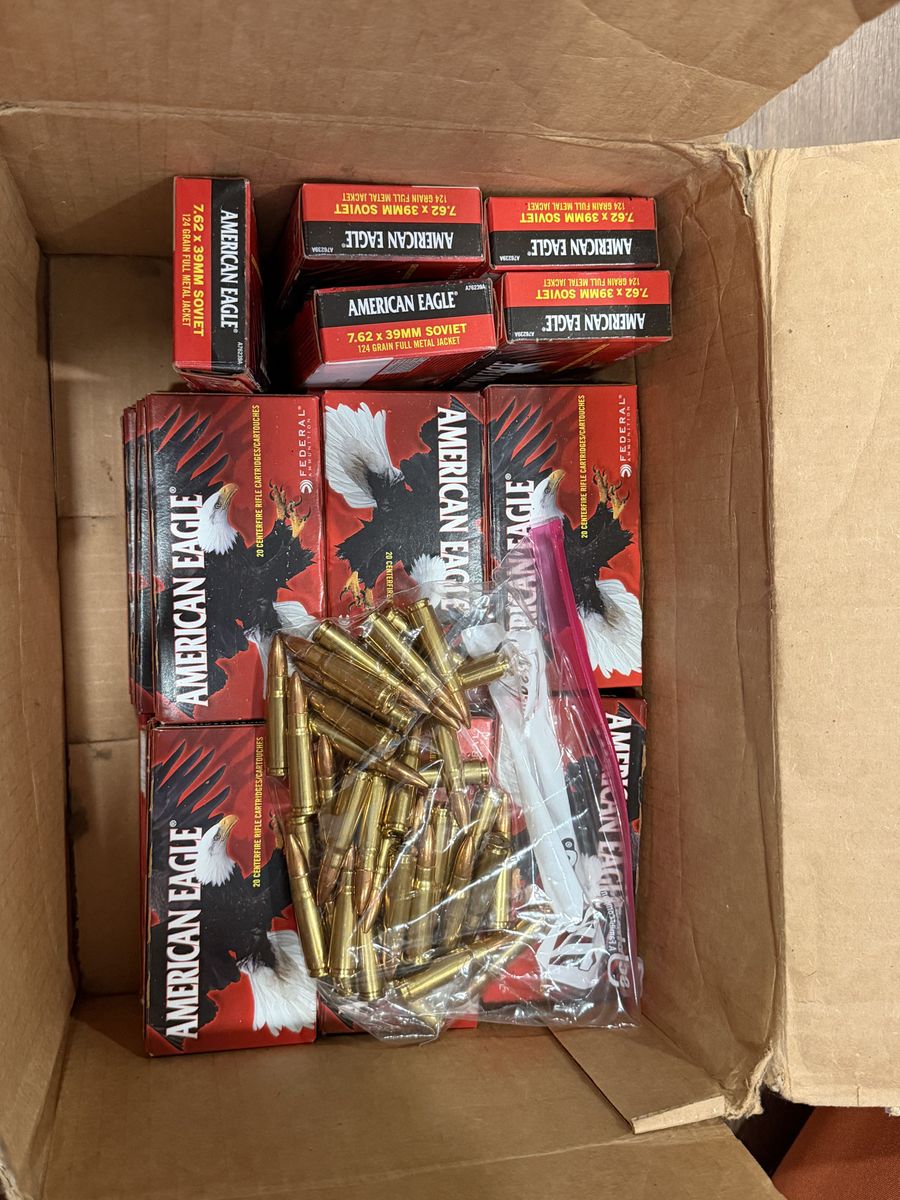 Federal American Eagle 7.62 X 39mm 124 Grain FMJ 500 Rounds