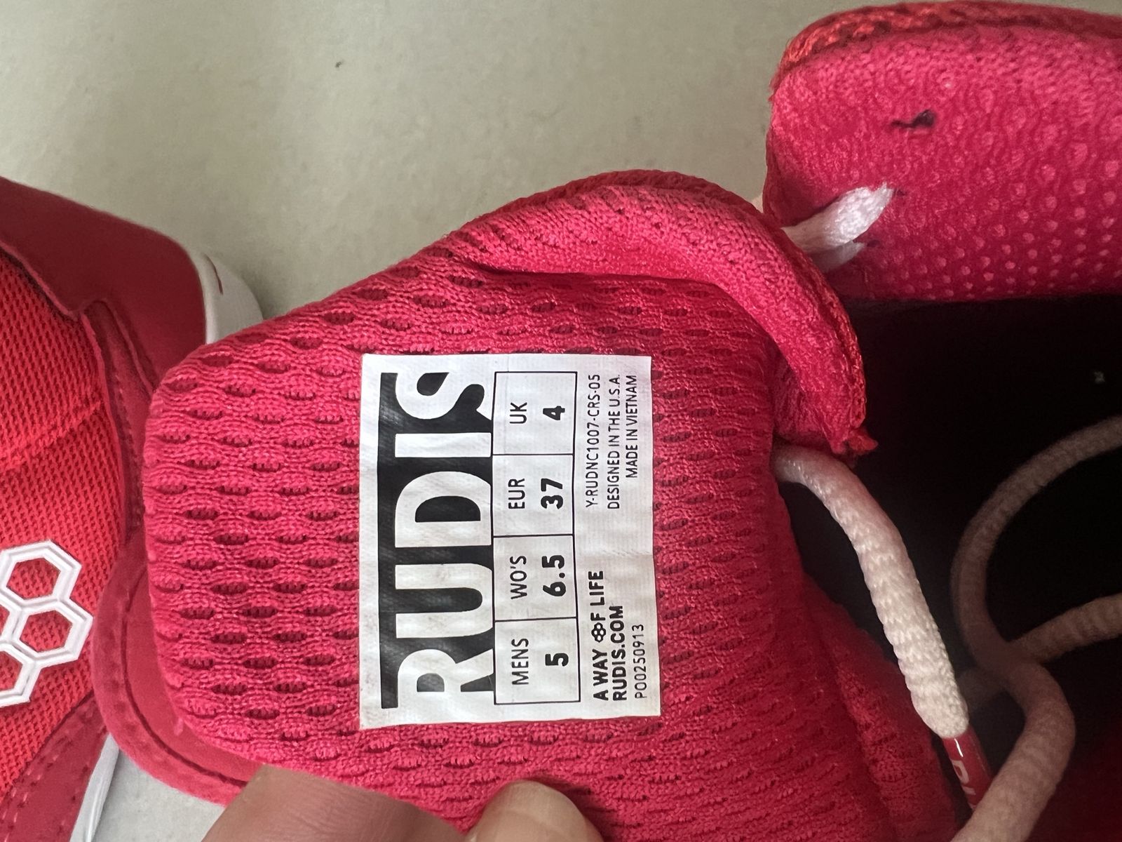 Rudis Colt 2.0 Red Wrestling Shoes Youth Sz 5.5 Lightweight & Breathable