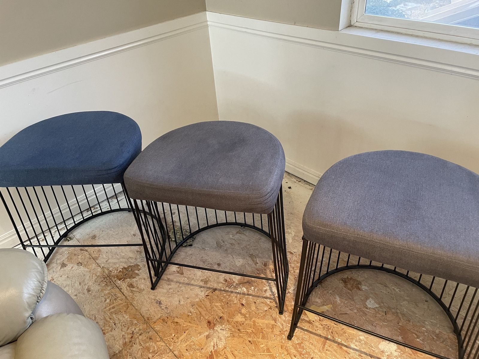 3 At Home Modern Wire Base Bar Stools. 24 inch tall