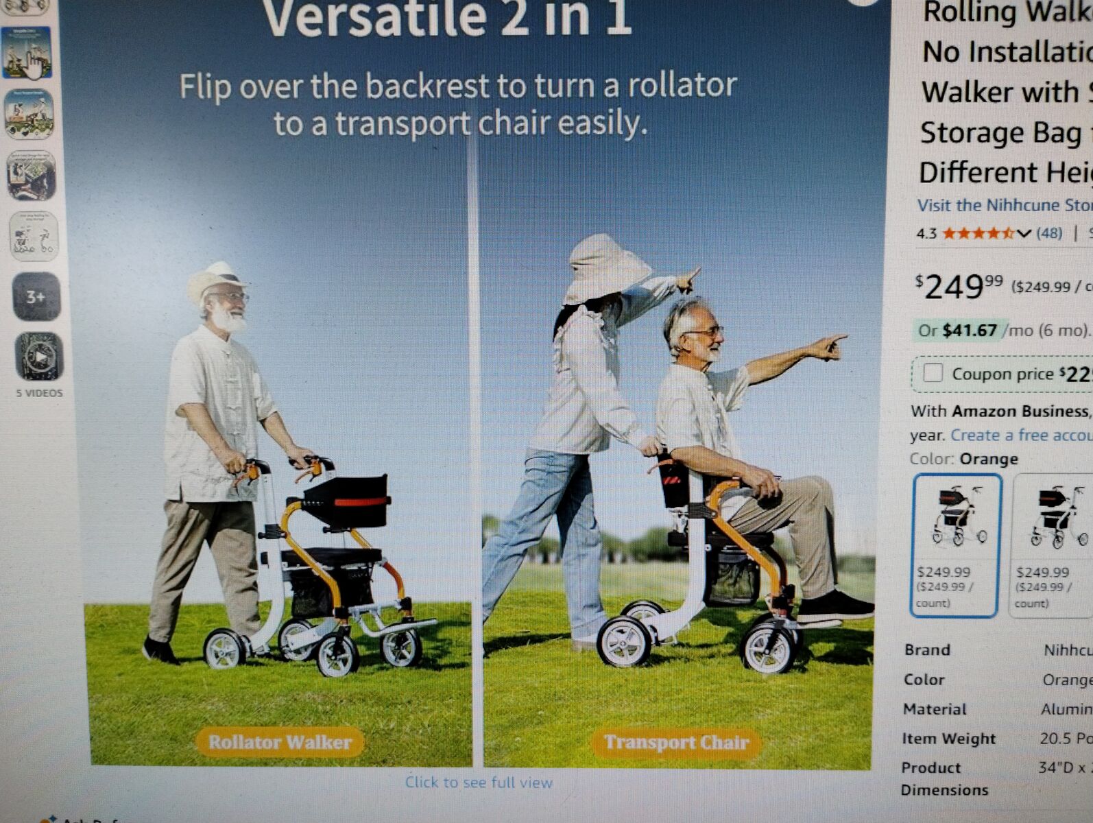 nichhcune 4 in 1 all turine walker/transporter