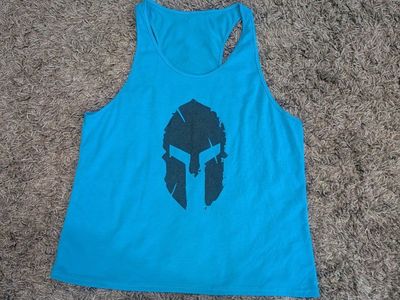 Spartan Race Graphic Athletic Racerback Tank Top - Blue