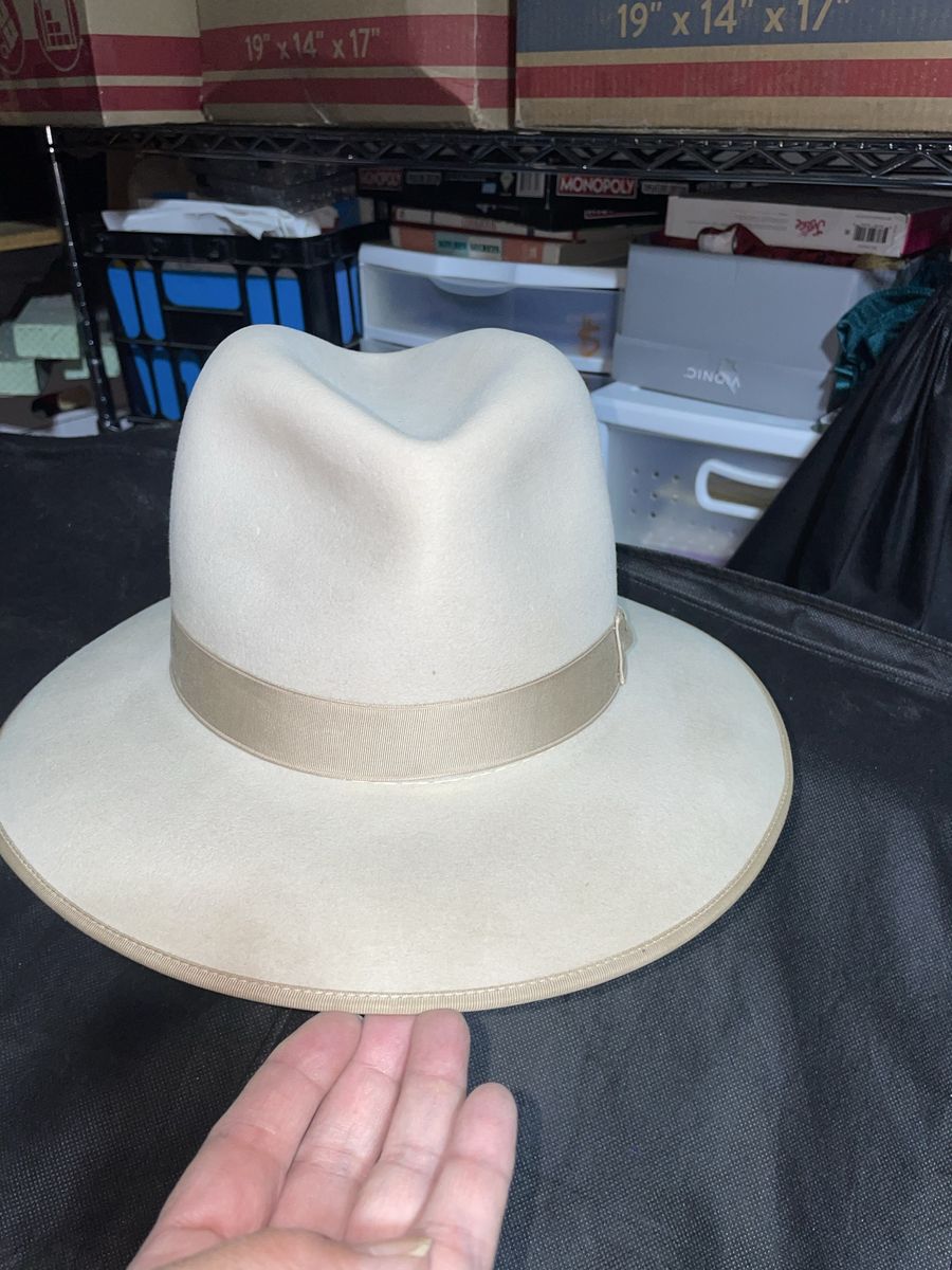 JW Hats Cream Fedora Hat with Ribbon Band