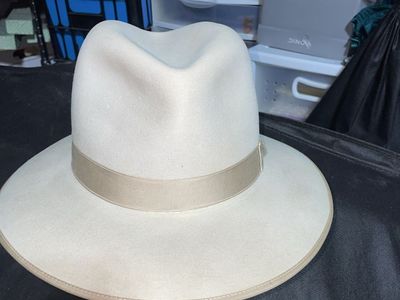 JW Hats Cream Fedora Hat with Ribbon Band