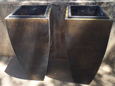 Two 14" x 33" Tall Flower Planters