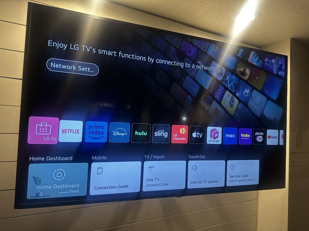 LG 70 Inch Smart TV wirh wall mount