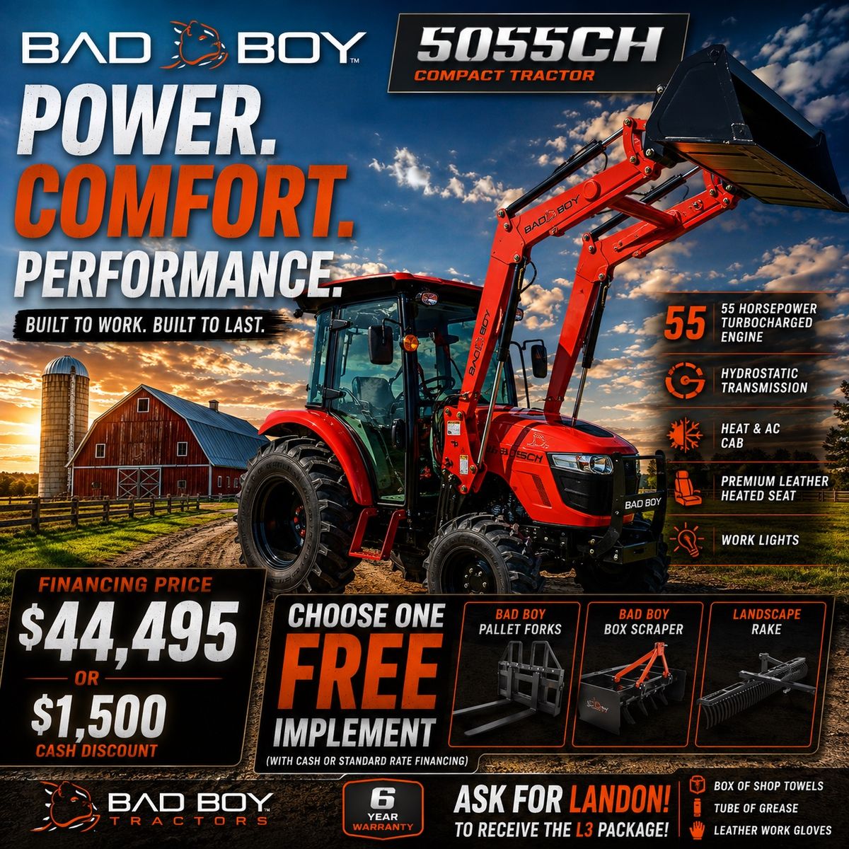 Bad Boy 5055CH Tractor and Loader