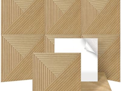 Vriqor Decorative Acoustic Wall Panels 6-Pack Self-Adhesive Brown