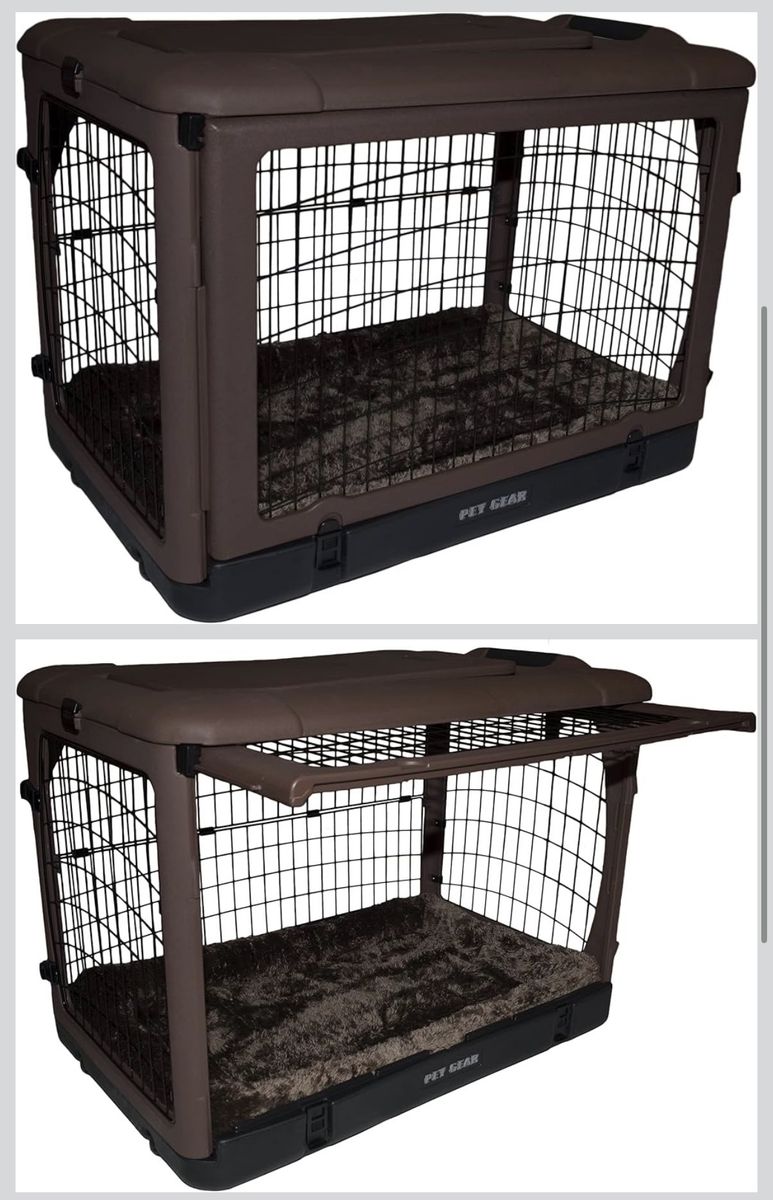 New portable dog crate with bed