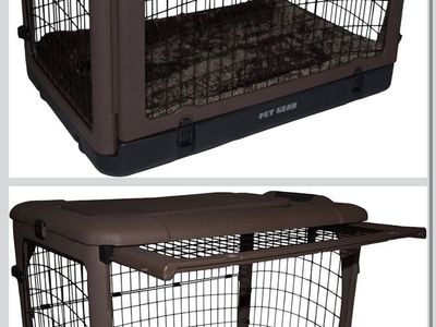 New portable dog crate with bed