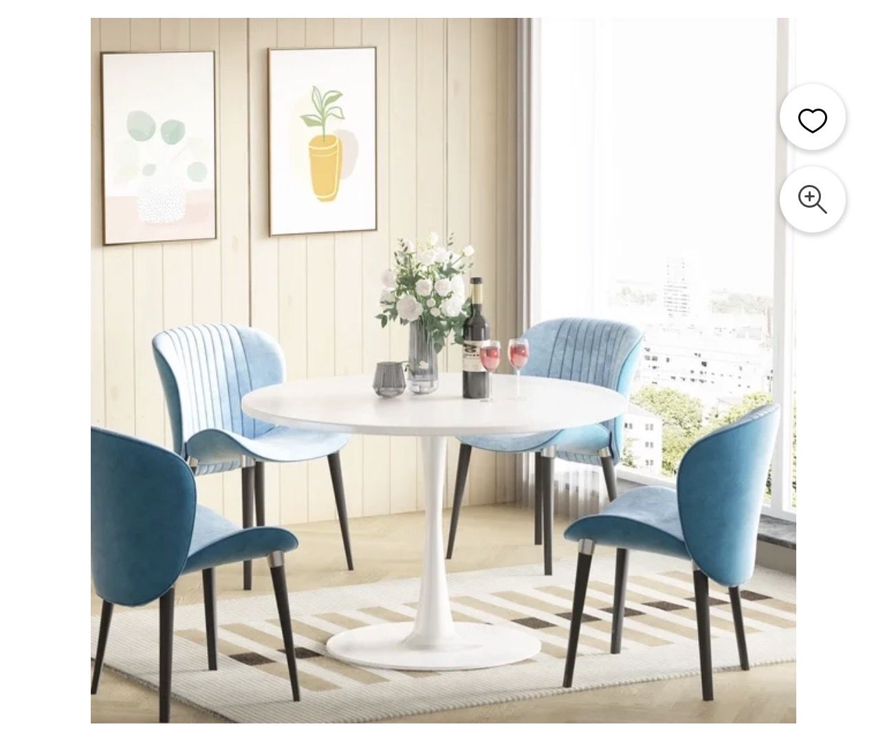 White Round Dining Table