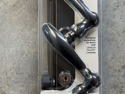 Larson QuickFit Curved Aged Bronze Handle Set 20297857 Lock Keys for Door NEW