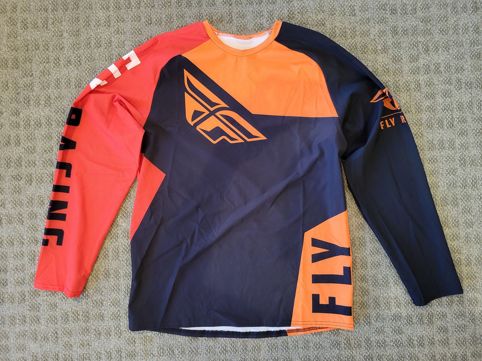 FLY Racing Motocross Jersey Adult Large Red Orange Black Long Sleeve Off-Road MX