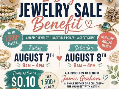 2-Day Jewelry Benefit Sale Event - Over 1,500 Pieces, Sourdough Bread & More
