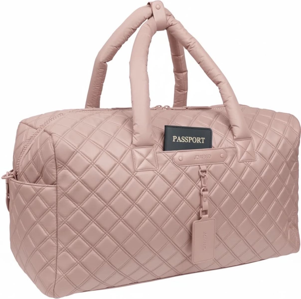 New Joan & David 22 Diamond Quilted Duffel Blush