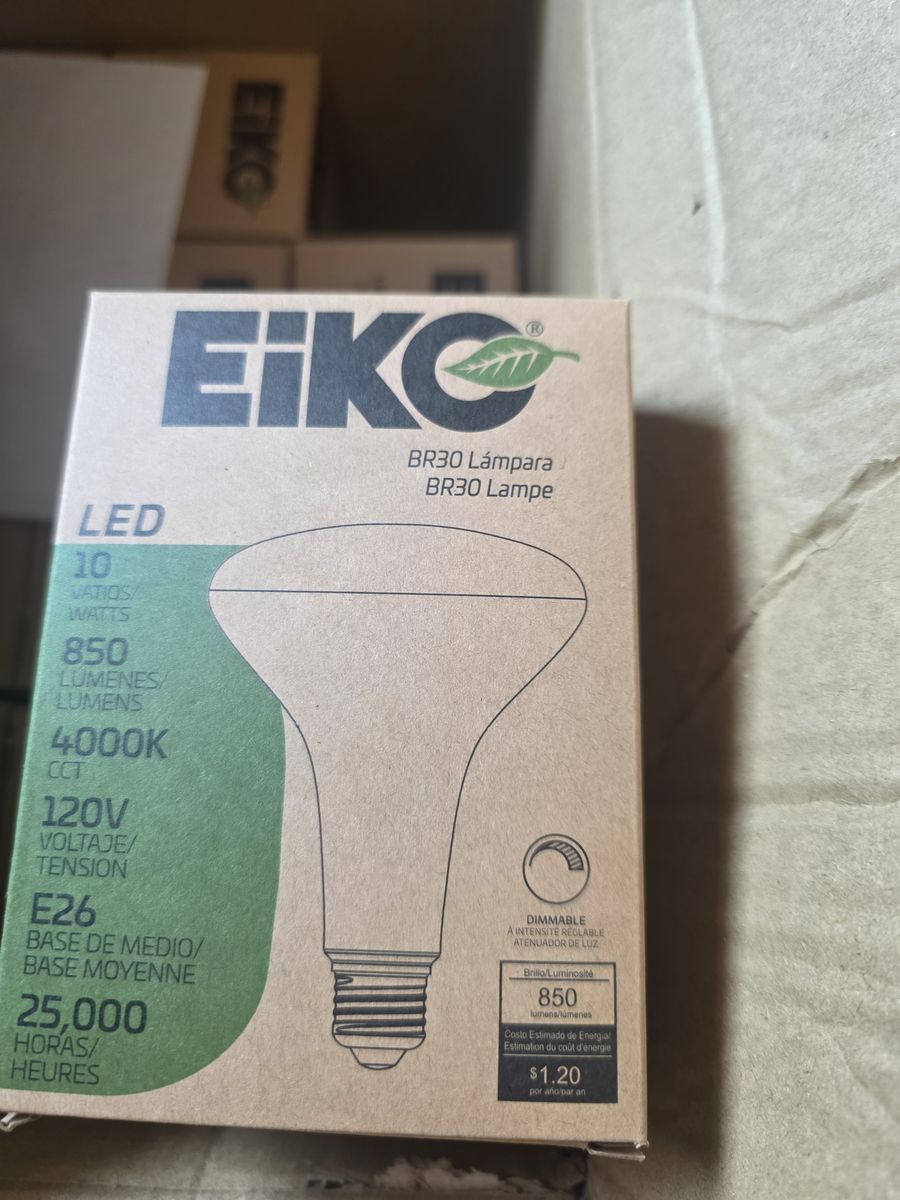 12 New EiKO BR30 LED Flood Light Bulbs – Dimmable – 4000K Cool White