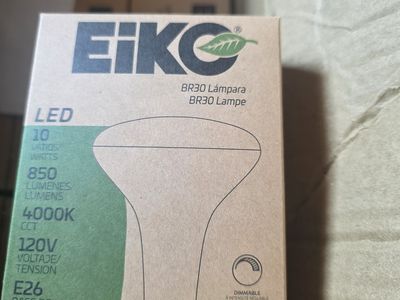 12 New EiKO BR30 LED Flood Light Bulbs – Dimmable – 4000K Cool White