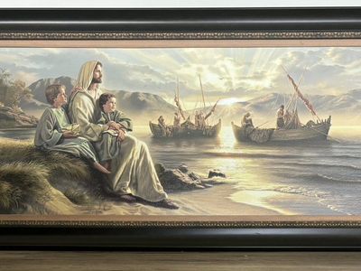 Simon Dewey - Men of Galilee - Framed Black 25 x 46. Itwas $300 + tax