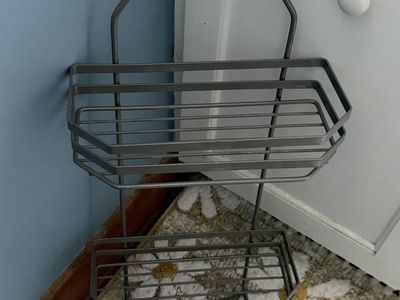 Gray Metal Shower Caddy - 2-Tier Hanging Organizer for Bathroom Storage