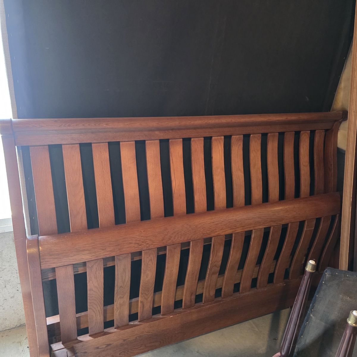 Solid Oak Sleigh Bed, Dresser and Nightstand