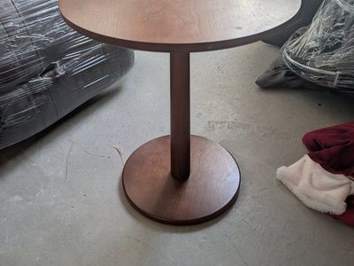 Round Wooden Pedestal Side Table