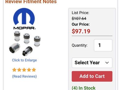 Mopar Wheel Lock Set for 2012-2018 Ram 1500 - Chrome, Anti-Theft Lug Nuts