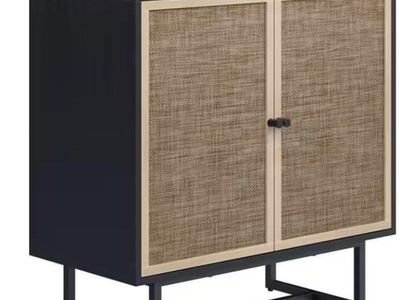Nathan James Kova Black Cabinet with Shelf
