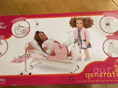 Our Generation Get Well Hospital Bed Set for 18-inch Dolls - Adjustable Bed & additional hospital-themed Accessories