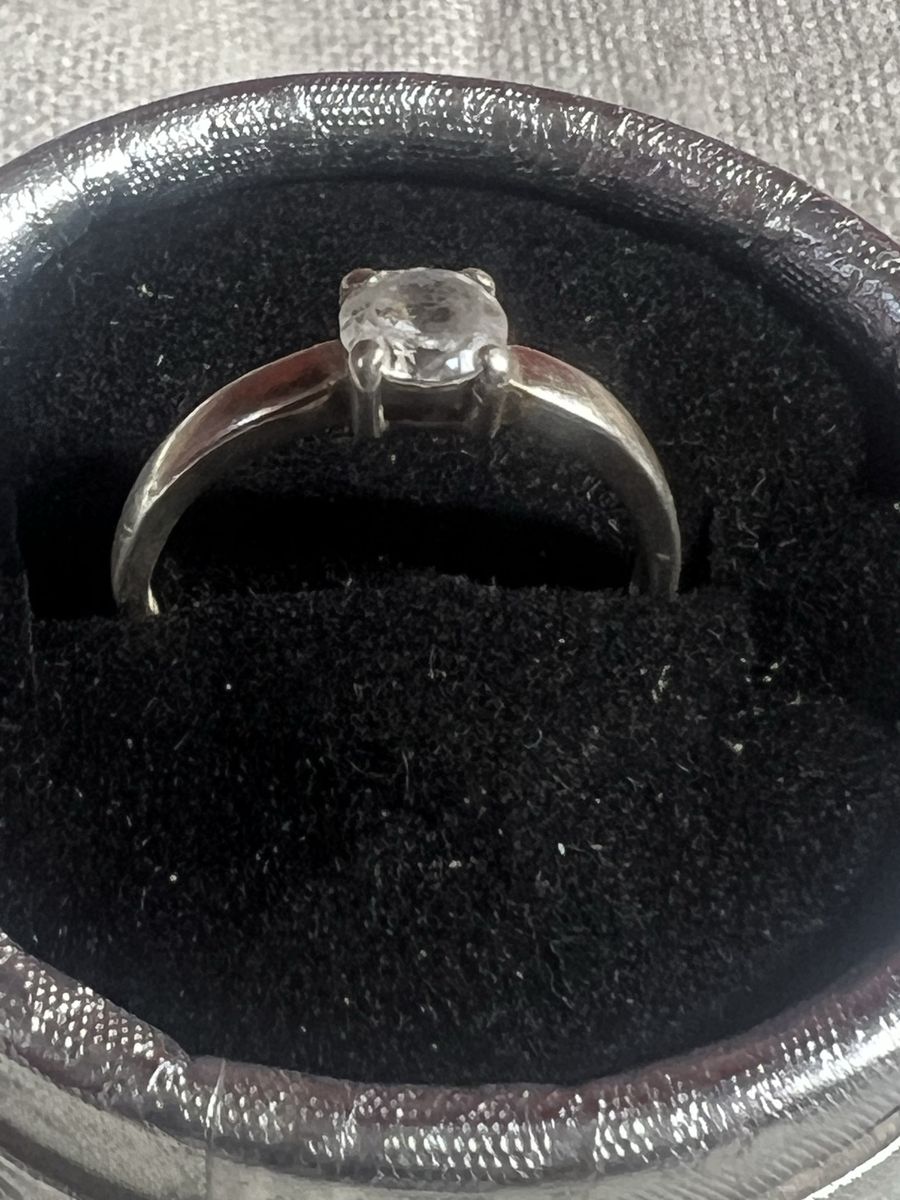 Sterling Silver .925 Solitaire Ring with Clear Cubic Zirconia