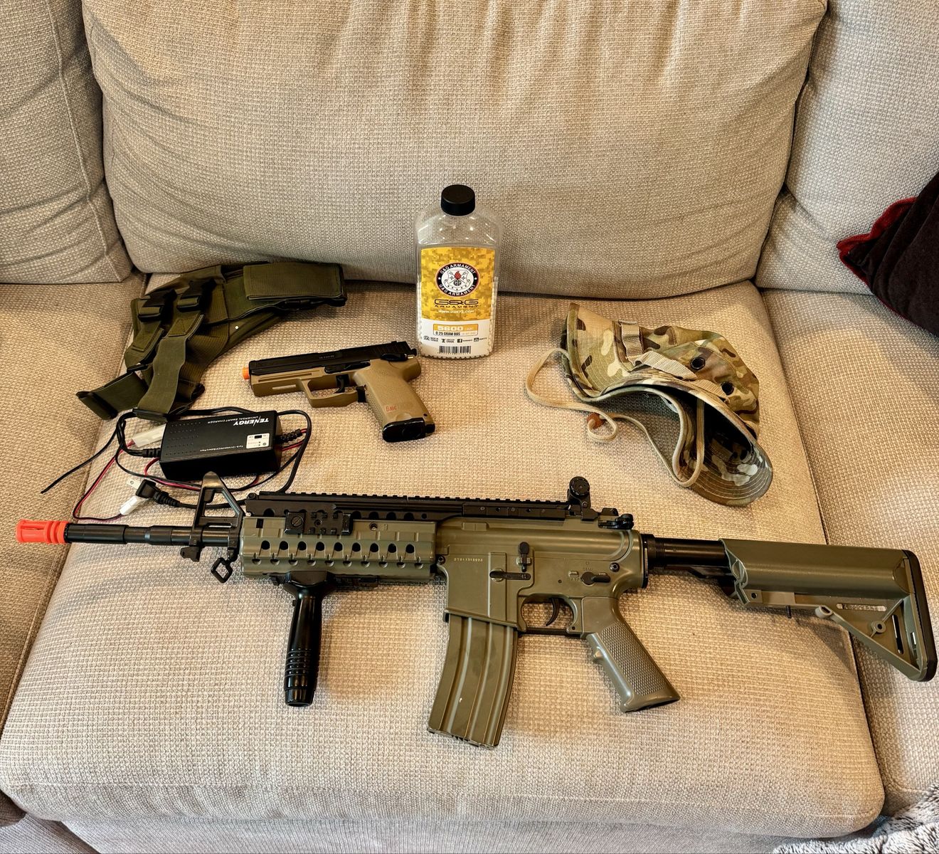 Airsoft rifle-handgun and gear bundle