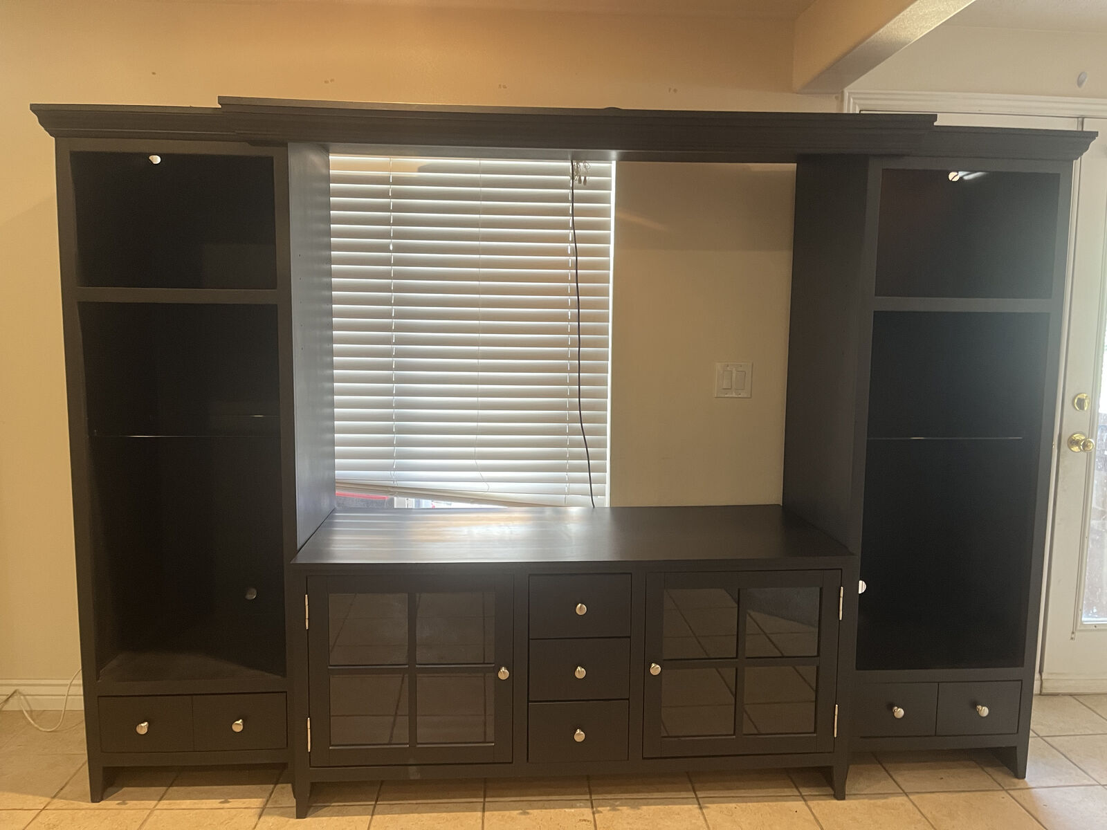 Black full size entertainment center