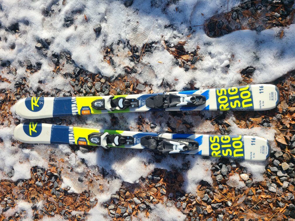 116cm skis (also have boots, poles, helmet etc)