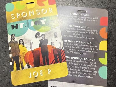 3 Mt Joy Sponsor/VIP passes-Ogden Twilight