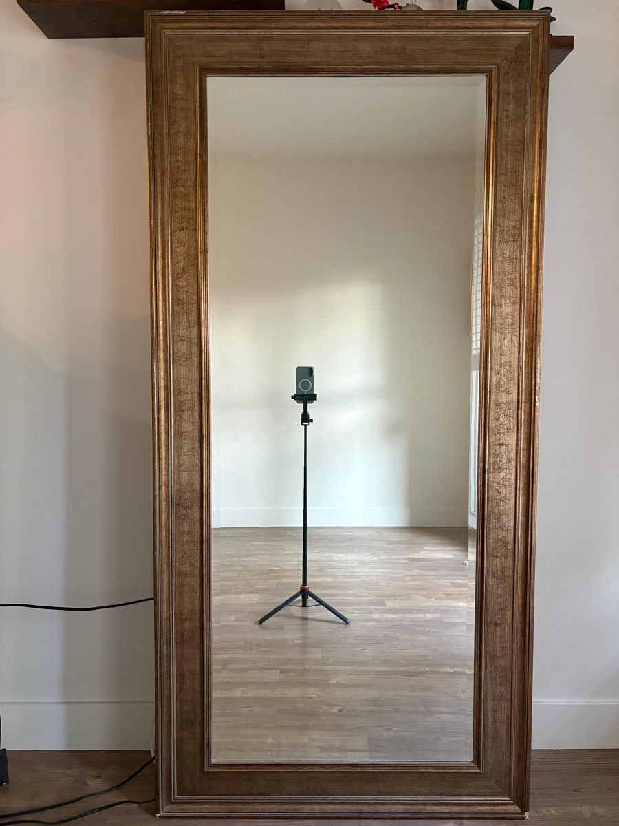 Full-Length Mirror with Antique Gold Frame
