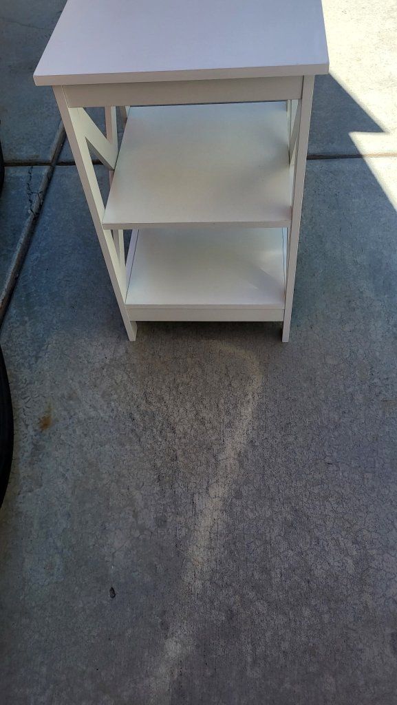 Qty-1  White Barn Wood End Table