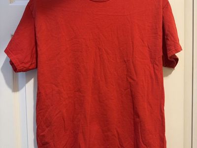 Gildan Plain Heavy Cotton Red Short Sleeve Crew Neck T-Shirt Size M