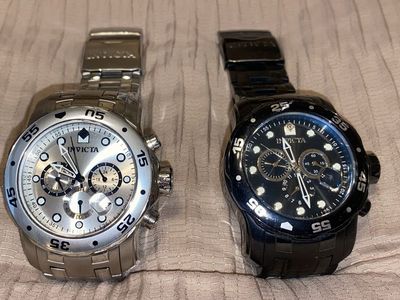 Invicta Men's Pro Diver Chronograph Watches - Stainless Steel & Gunmetal both or 1