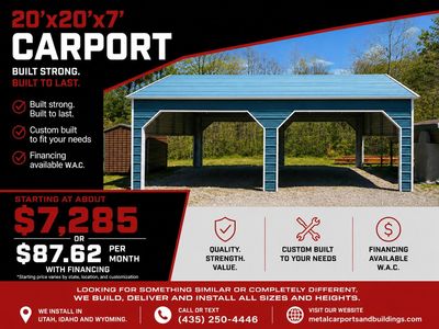 20x20x7 Metal Carport Installed