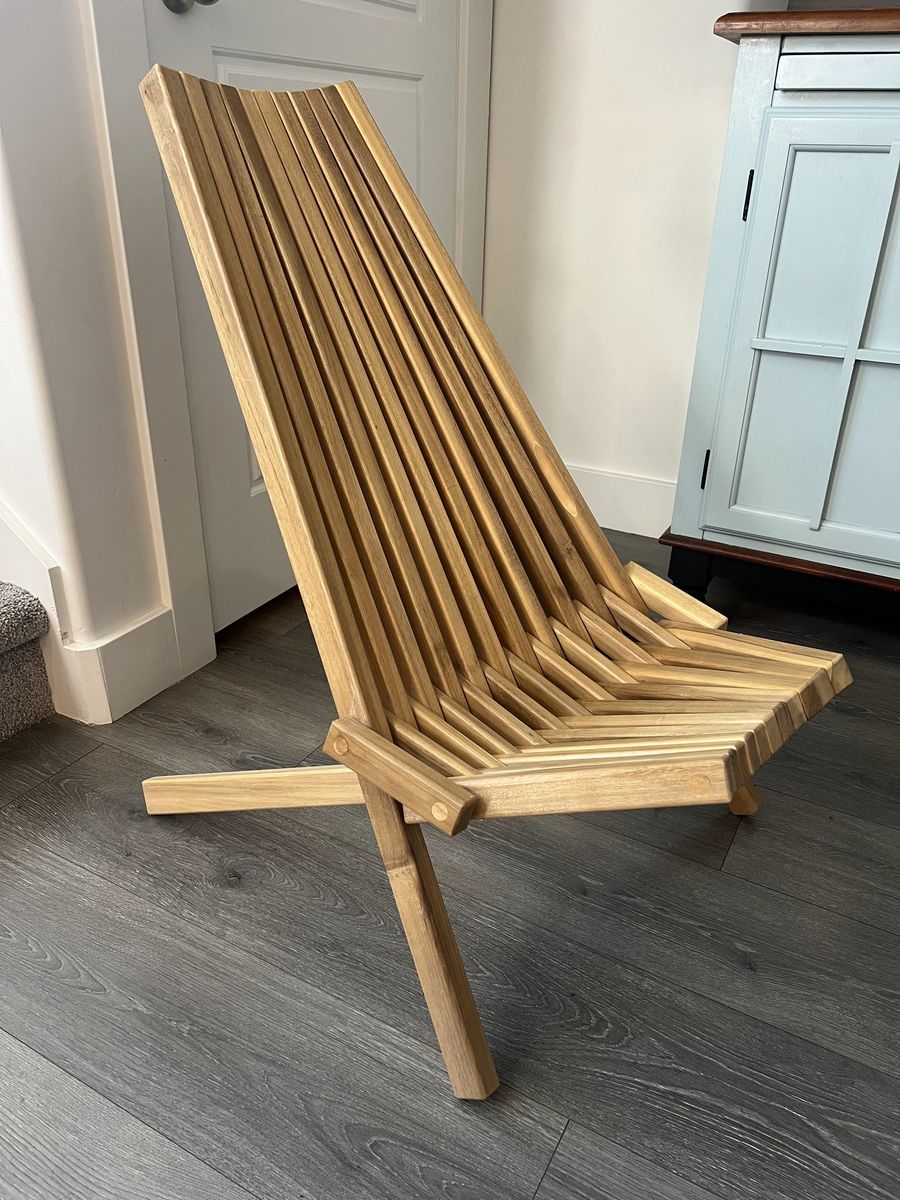 Solid Acacia Wood Folding Lounge Chair - Melino