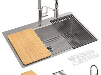 Kohler Provo 35963-1PC-NA 33" Dual Mount Single Bowl Kitchen Sink Kit 1806222 #102831