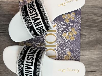 Christian Dior Sparkly Dway Slide Black Sandals/Slides Women's Size 9