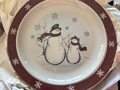 Snowman Christmas Stoneware Set