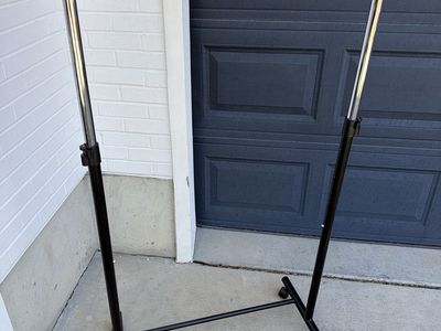 Adjustable Rolling Garment Rack with Wheels - Black and Chrome