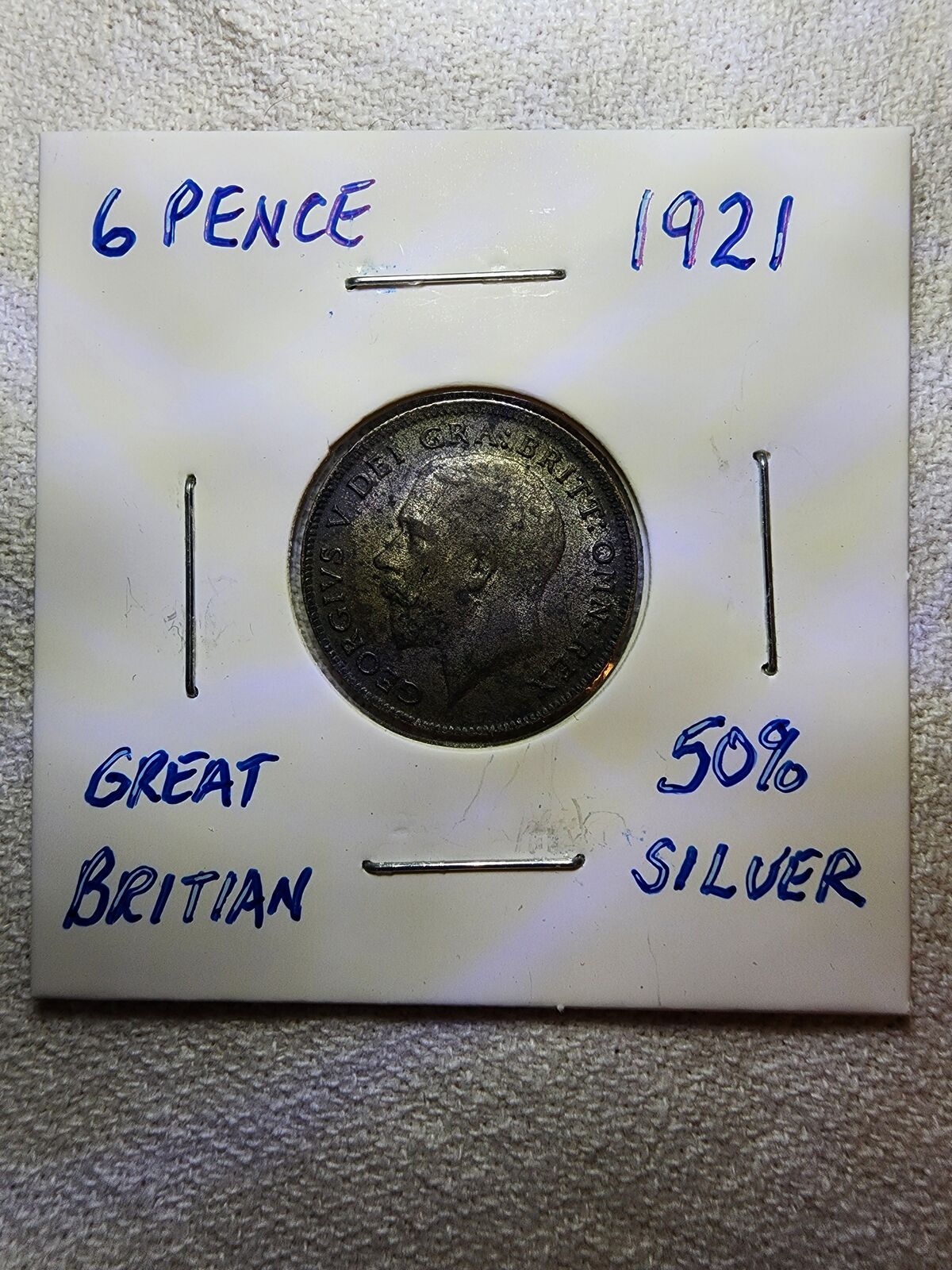 1921 Great Britian 6 Pence - 50% Silver